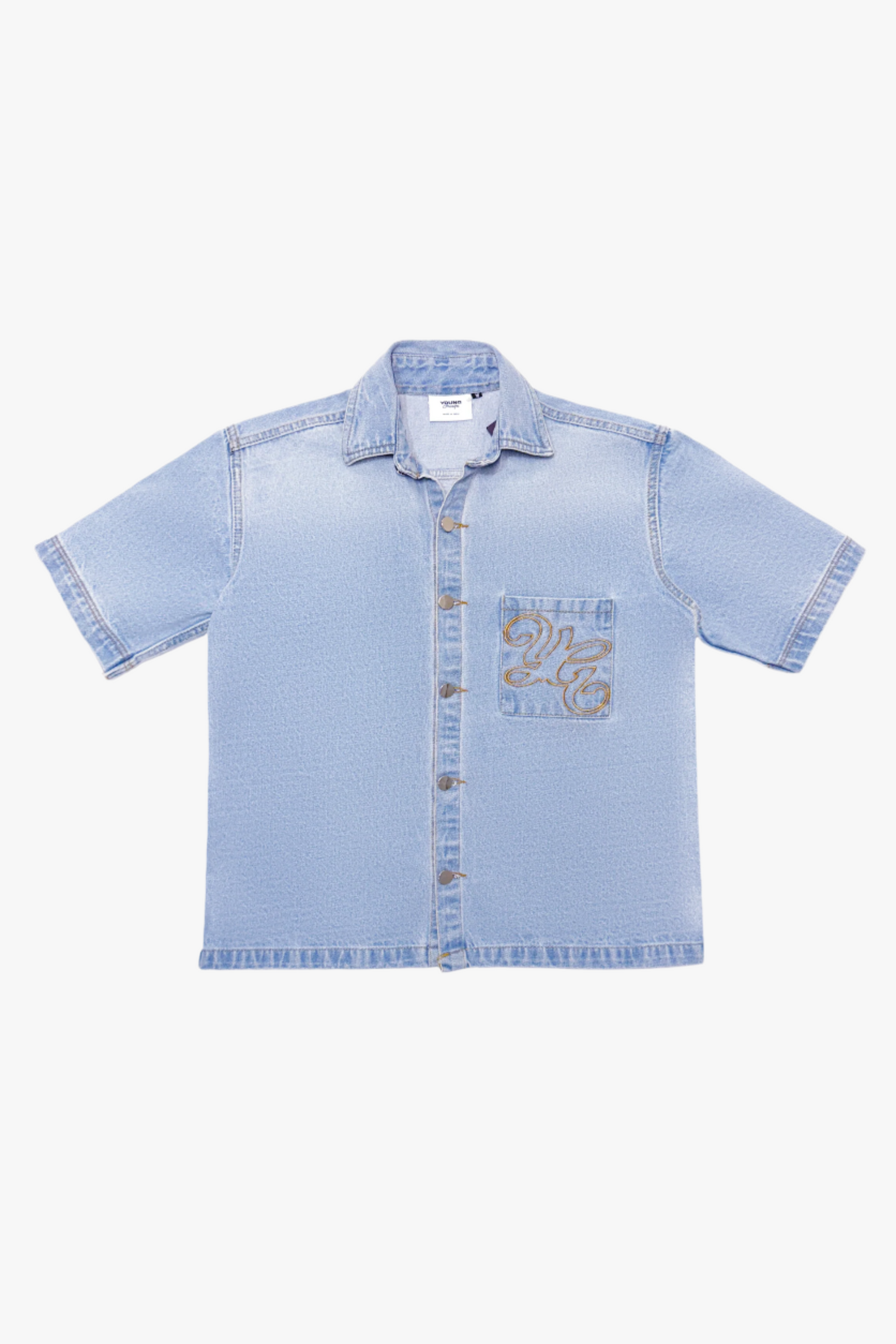 SHORT-SLEEVED DENIM SHIRT