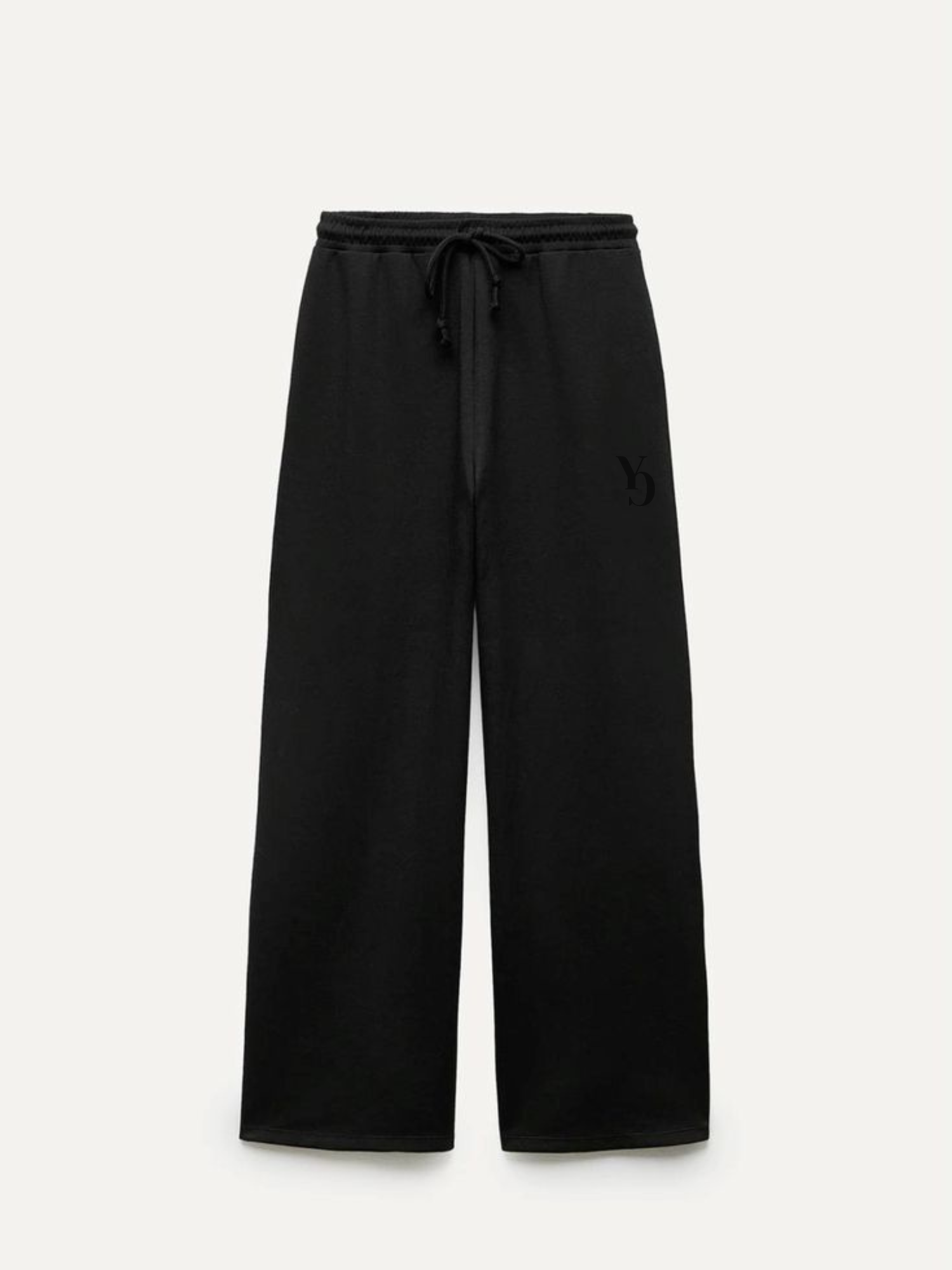WIDE SWEAT PANTS - BLACK