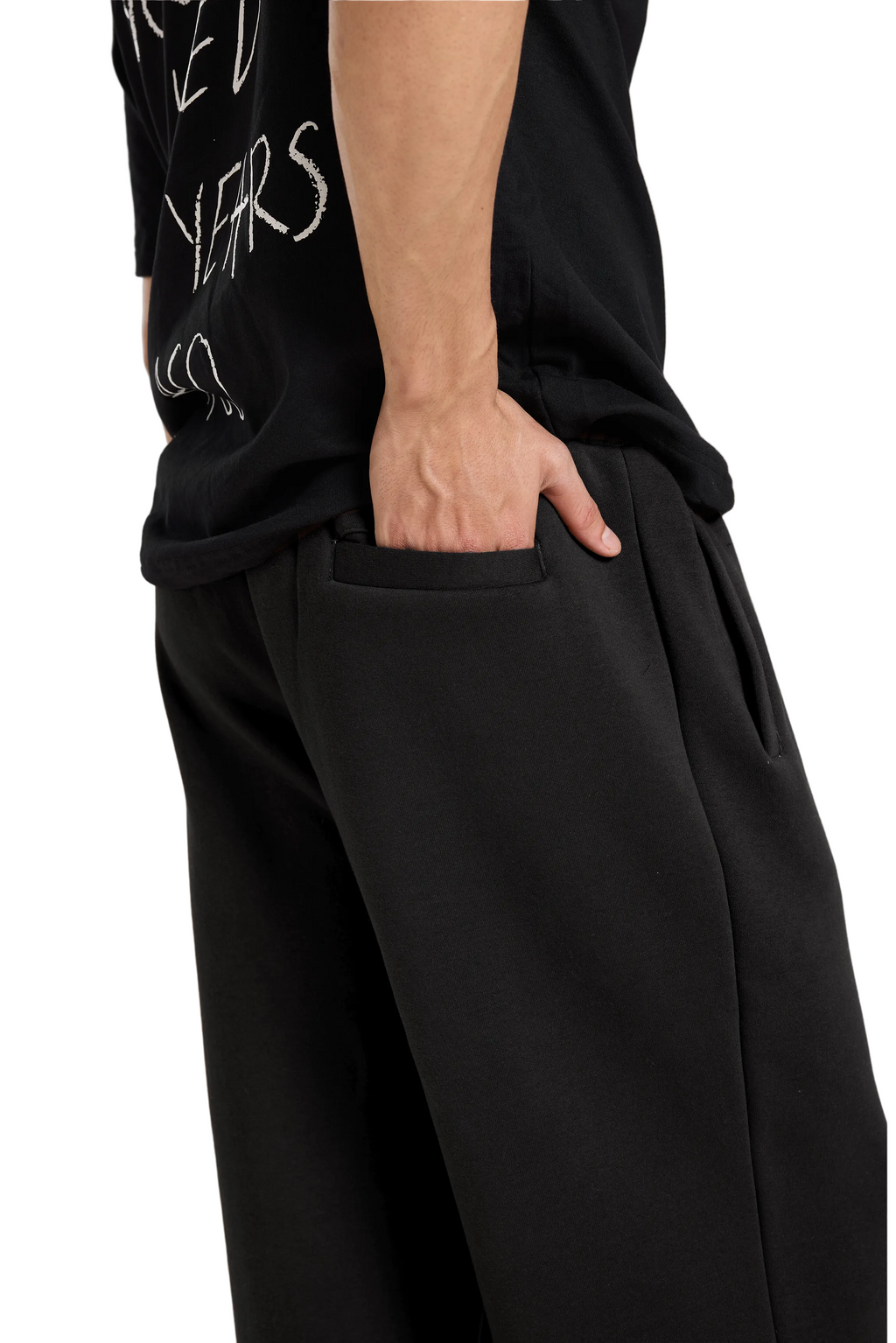 FLARED SWEATPANTS - BLACK