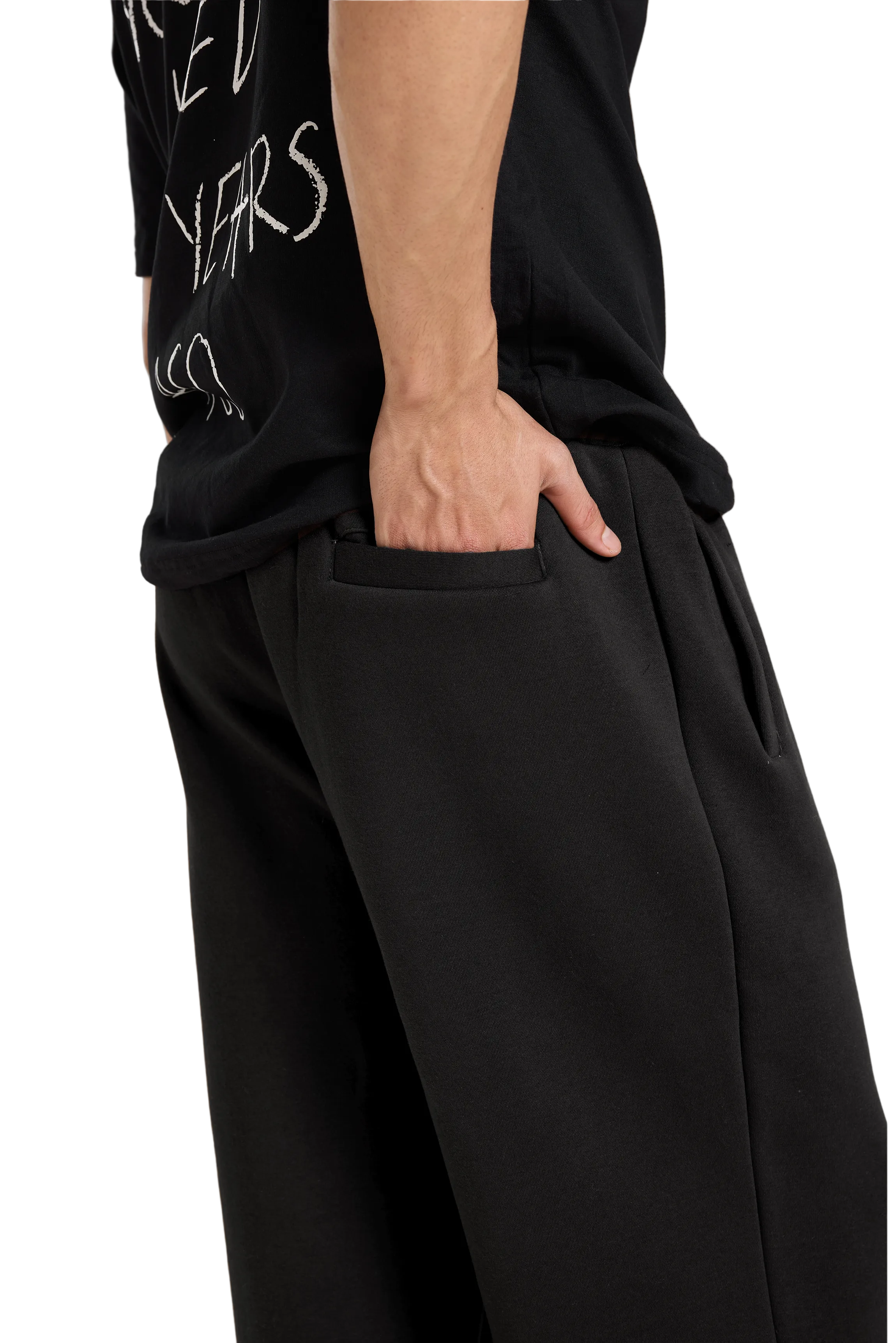 FLARED SWEATPANTS - BLACK