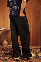 FLARED SWEATPANTS - BLACK