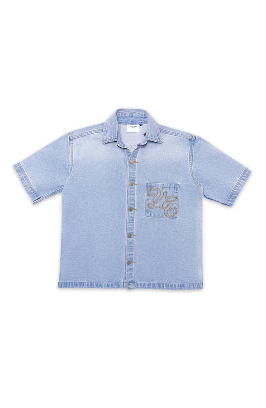 SHORT-SLEEVED DENIM SHIRT