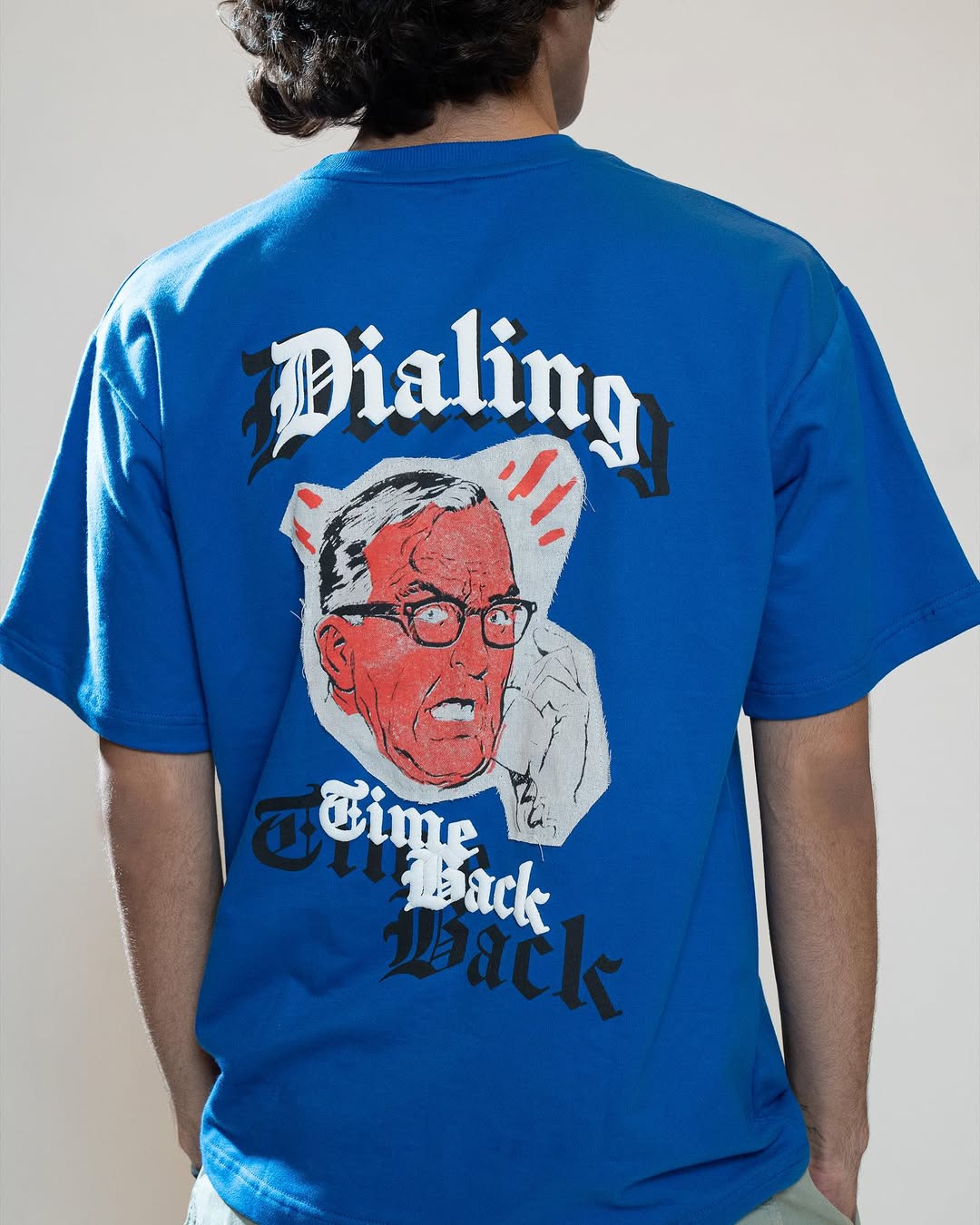 BLUE PATCHWORK T-SHIRT