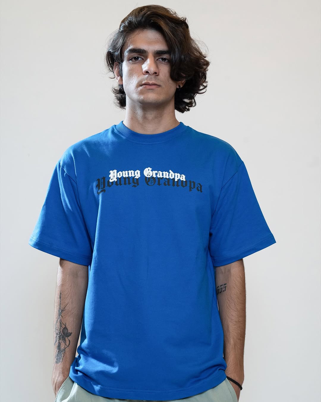 BLUE PATCHWORK T-SHIRT