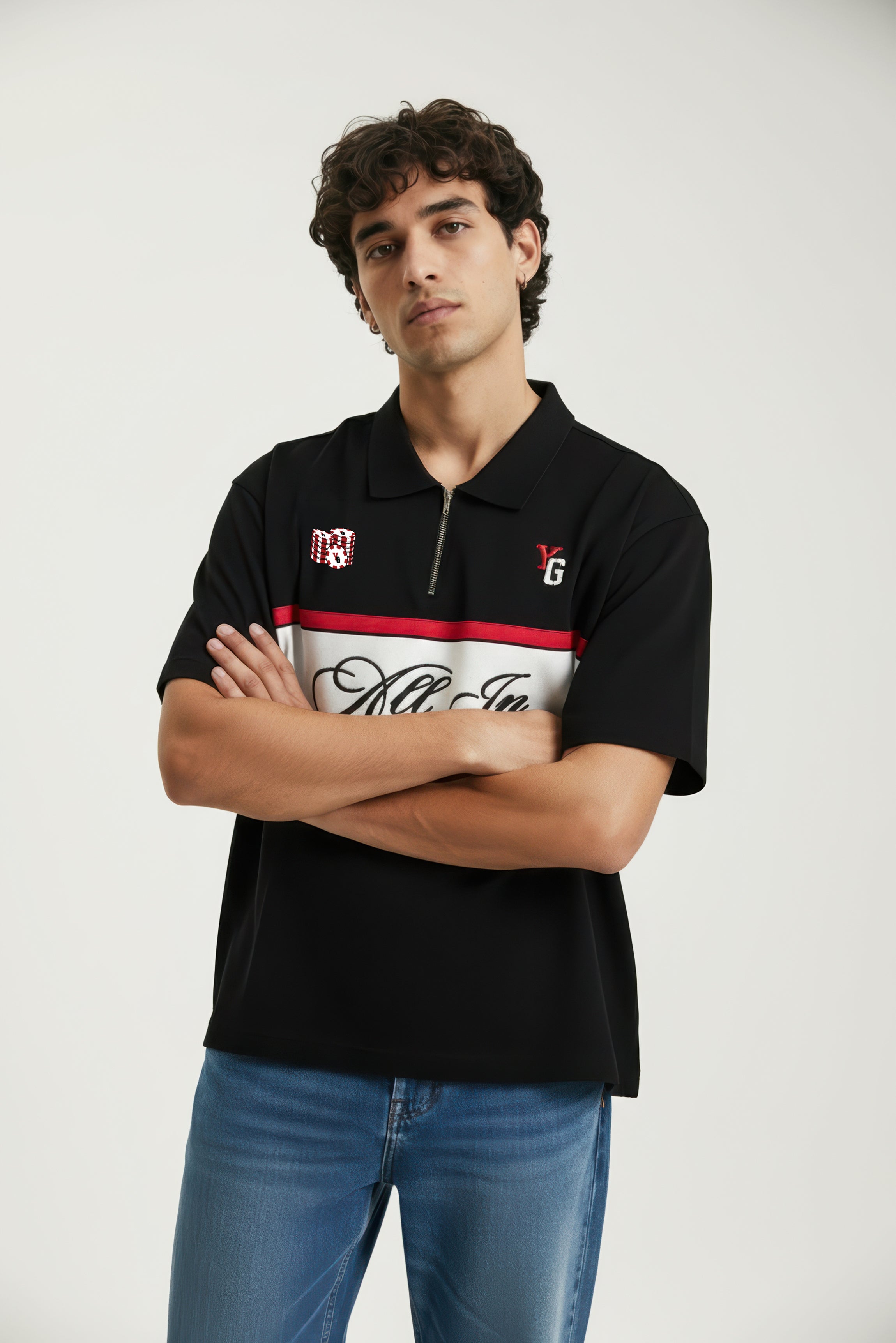 トップス vintage GARCONS AD1994 poloshirt a2 Quarter Zip Polo | Young Grandpa All-In Polo Streetwear India
