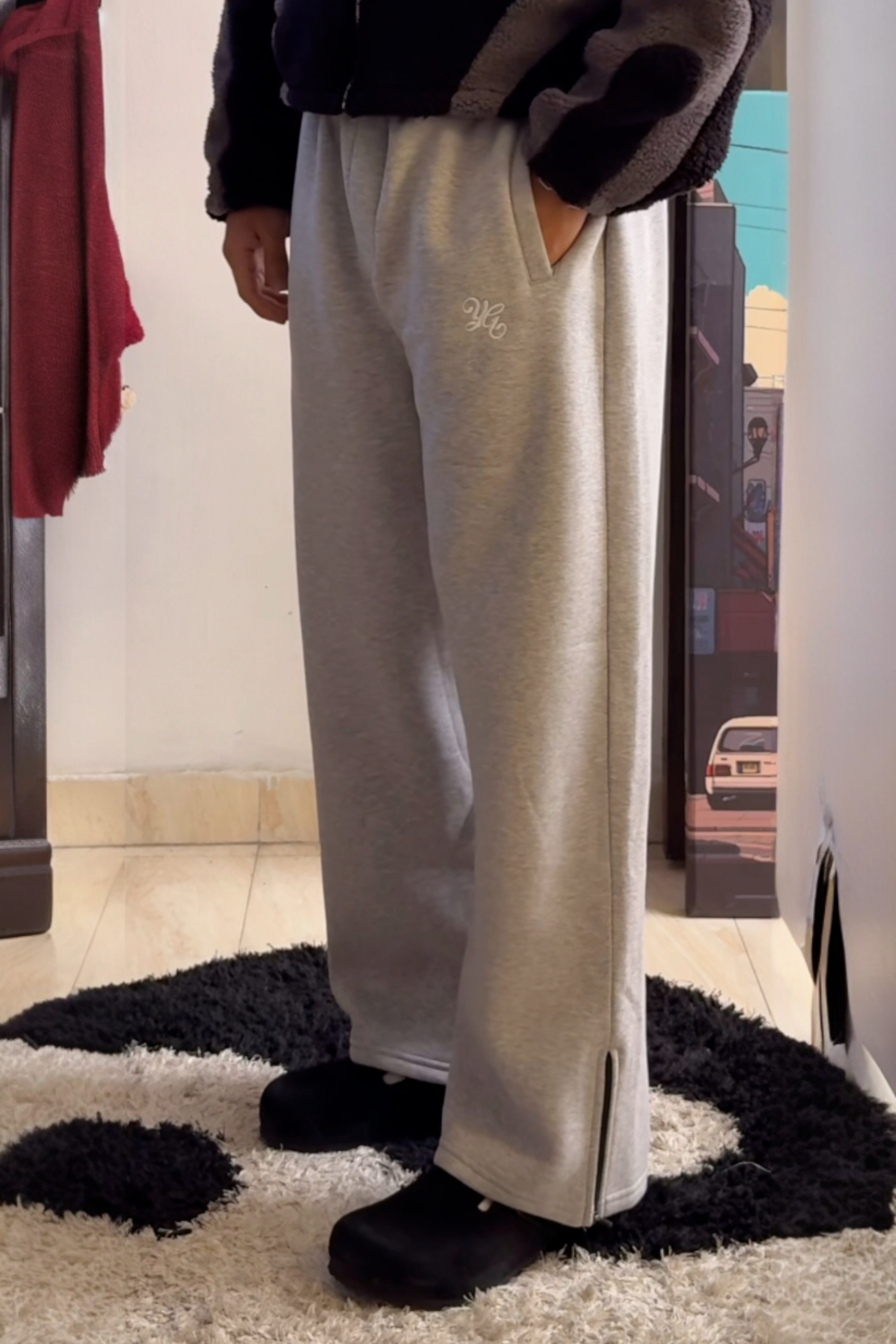 FLARED SWEATPANTS - GREY