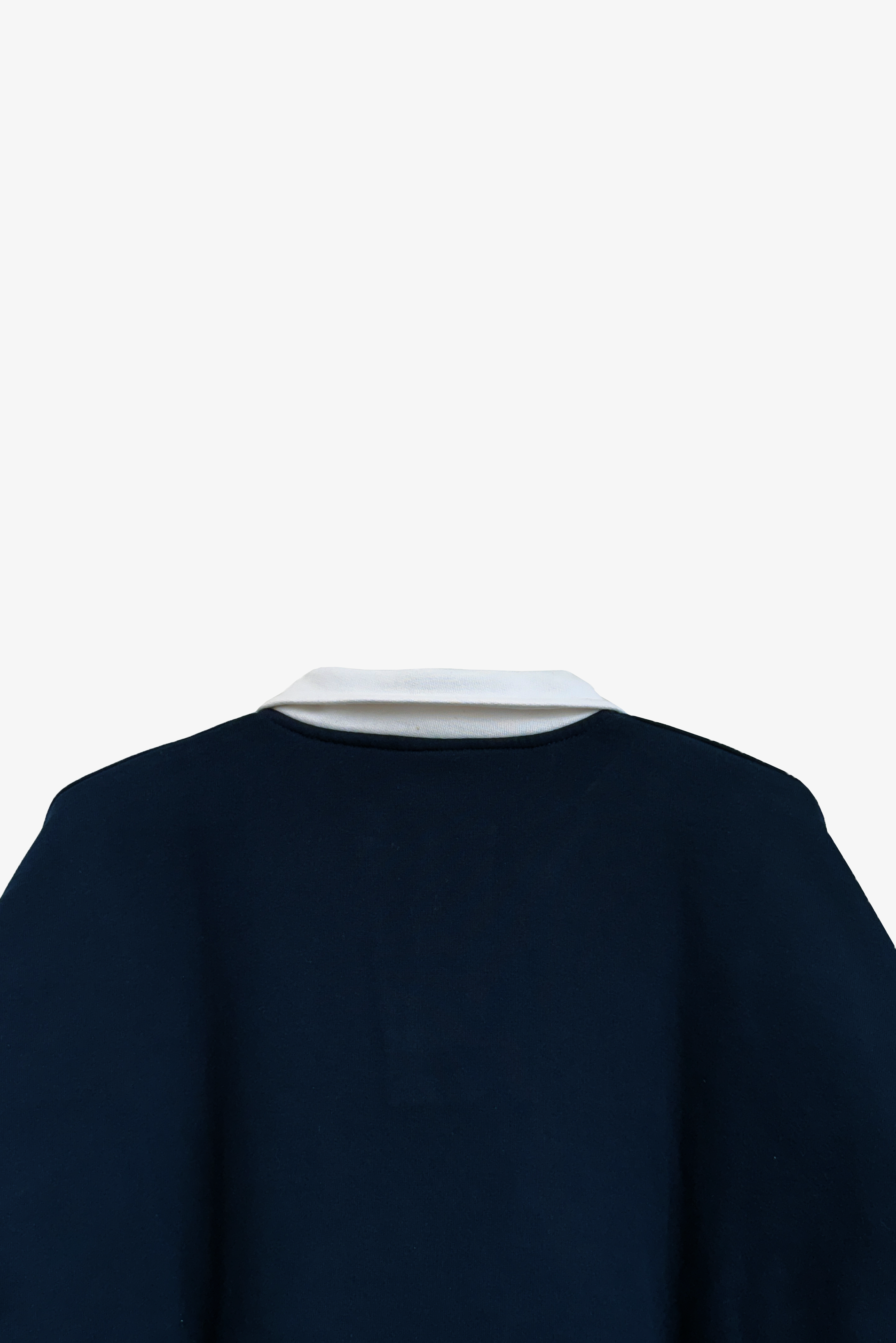 Navy blue sweater on a white background