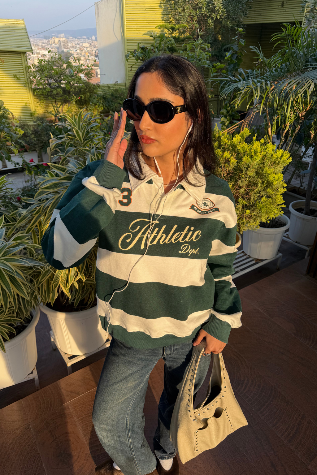 ATHLETIC STRIPED SWEATSHIRT