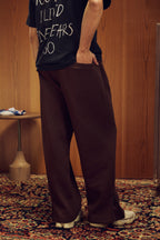 FLARED SWEATPANTS - MOCHA