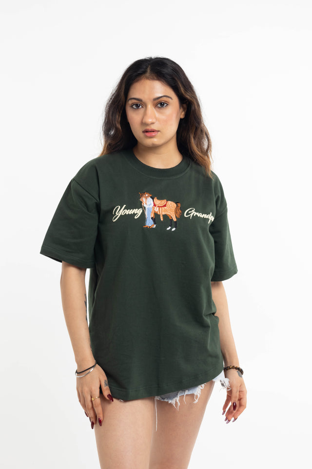 WILD HEARTS T-SHIRT - OLIVE GREEN