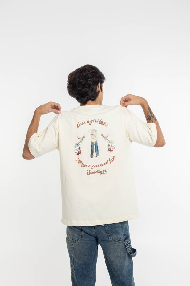 GLAM BOSS RODEO T-SHIRT - OFF WHITE