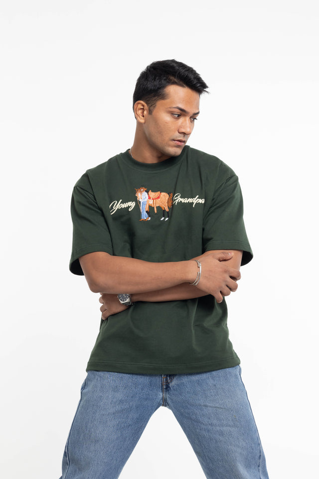 WILD HEARTS T-SHIRT - OLIVE GREEN