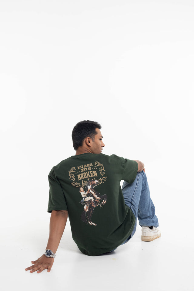 WILD HEARTS T-SHIRT - OLIVE GREEN