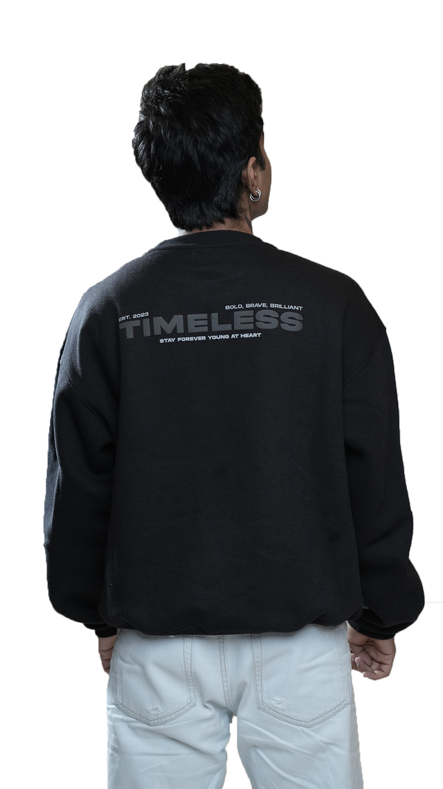 TIMELESS ESSENCE SWEATSHIRT - CHARCOAL BLACK